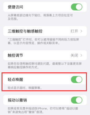 庄浪苹果授权维修站分享iPhone轻点无法唤醒怎么办 