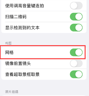 庄浪苹果手机维修网点分享iPhone如何开启九宫格构图功能 